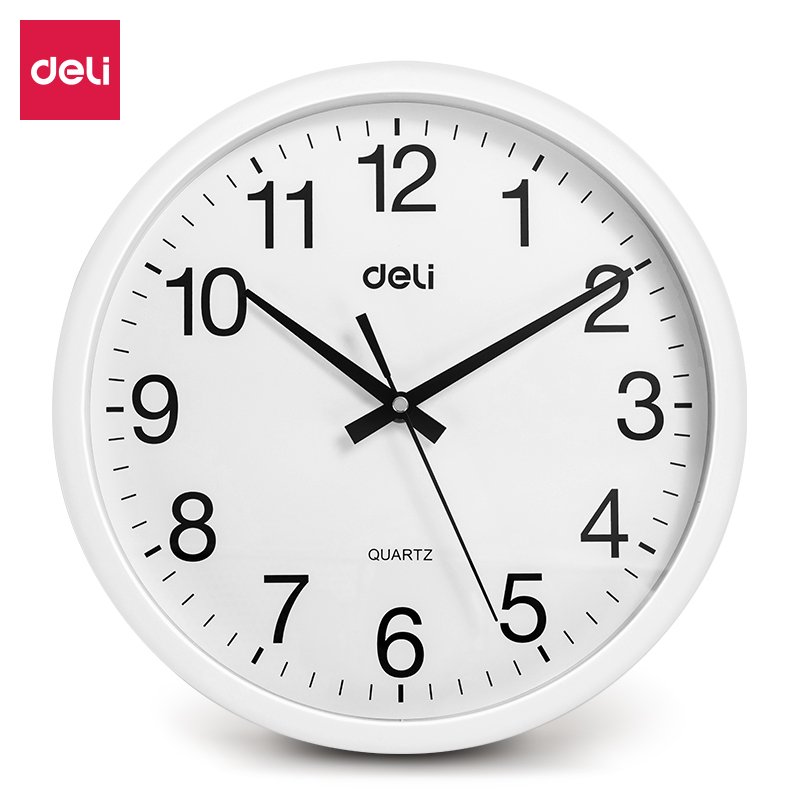 ديلي ساعة جدارية - 33*29*4 سم - 12 بوصة - أبيض/ أسود - E9005