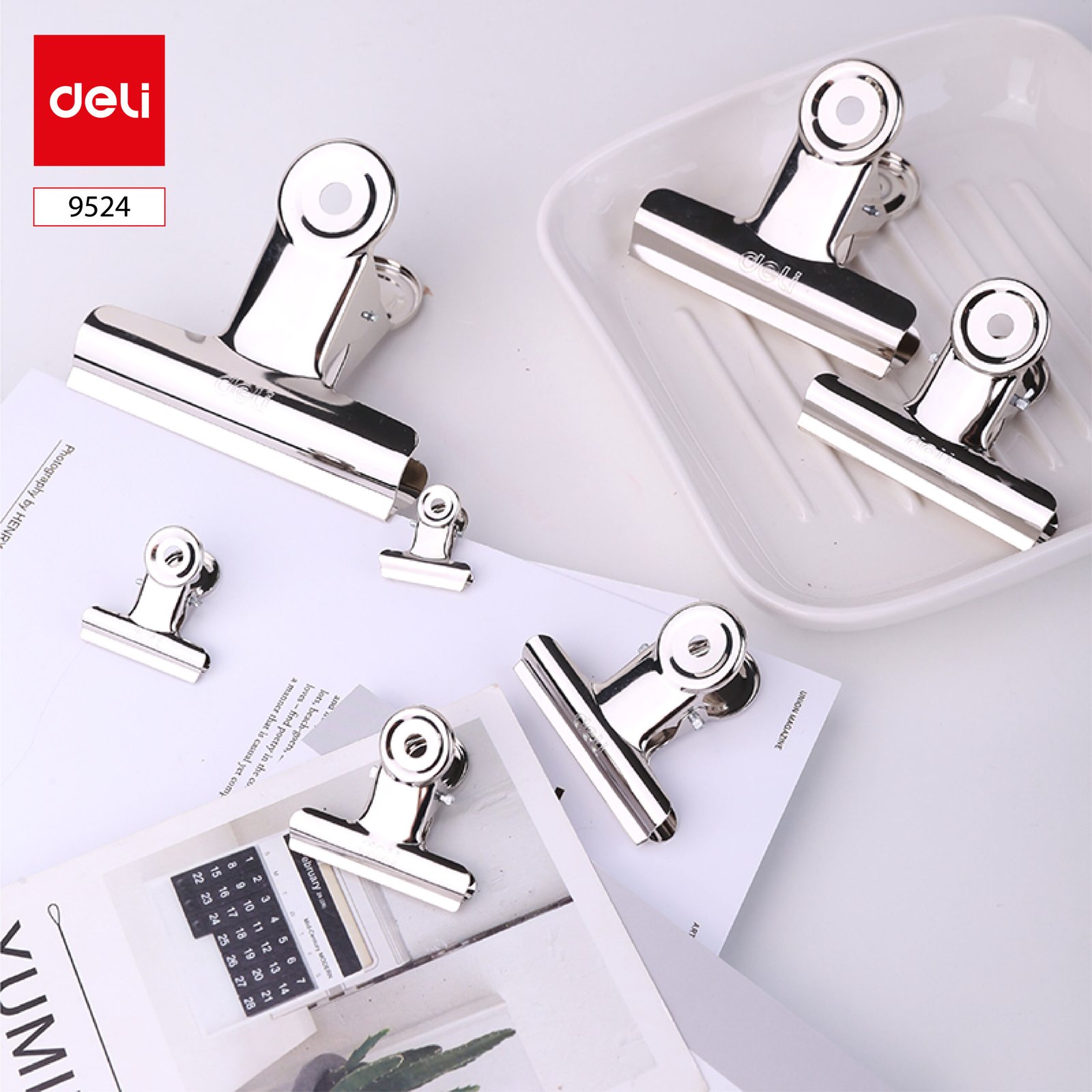 ديلي ملقط ورق صناعي - 38 مم - فضي - E9524