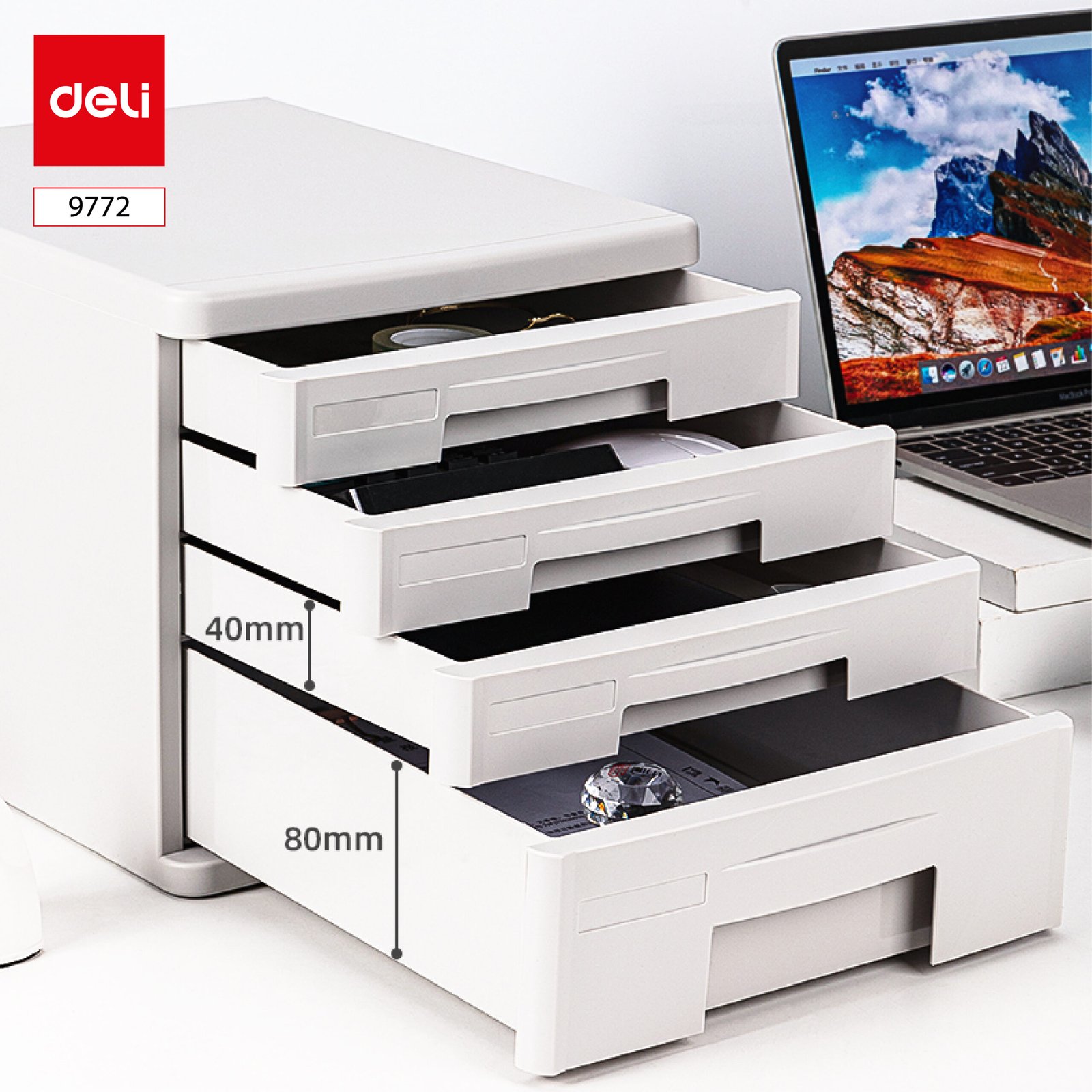 ديلي خزانة ملفات - 4 دروج - رمادي - E9772