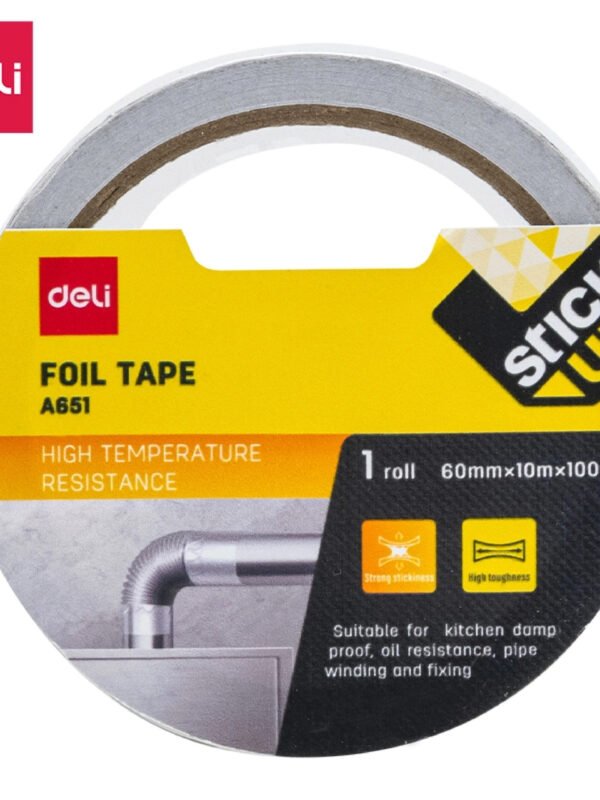 EA651 (9) ديلي بكرة شريط لاصق 10 متر - قصدير - عرض 60 مم - فضي - EA651