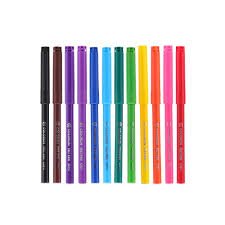 ديلي أقلام تلوين فلوماستر طويل رأس 1 مم - 12 لون EC10000