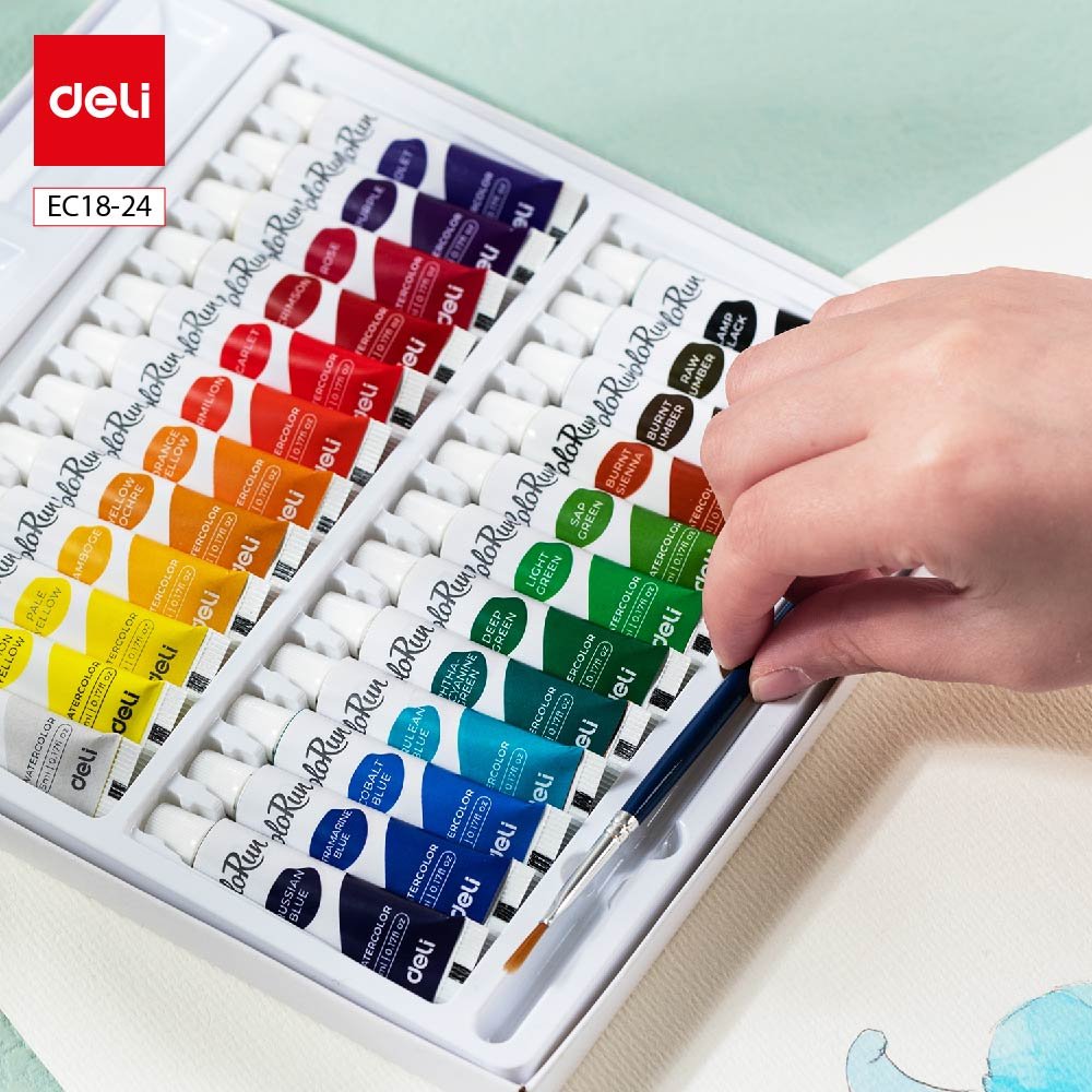 EC18-24 (1) ديلي تلوين مائي عصارة 5 مل - 24 لون - مع فرشاة - EC18-24