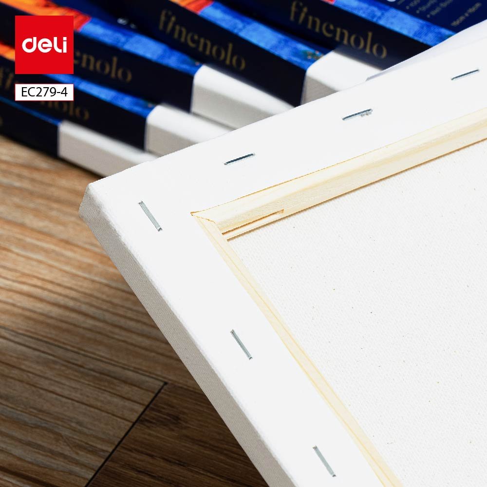 EC279-4 (3) ديلي لوحة كانفاس مشدودة على إطار خشب - قياس 25*20 سم - 100% قطن - أبيض - EC279-4