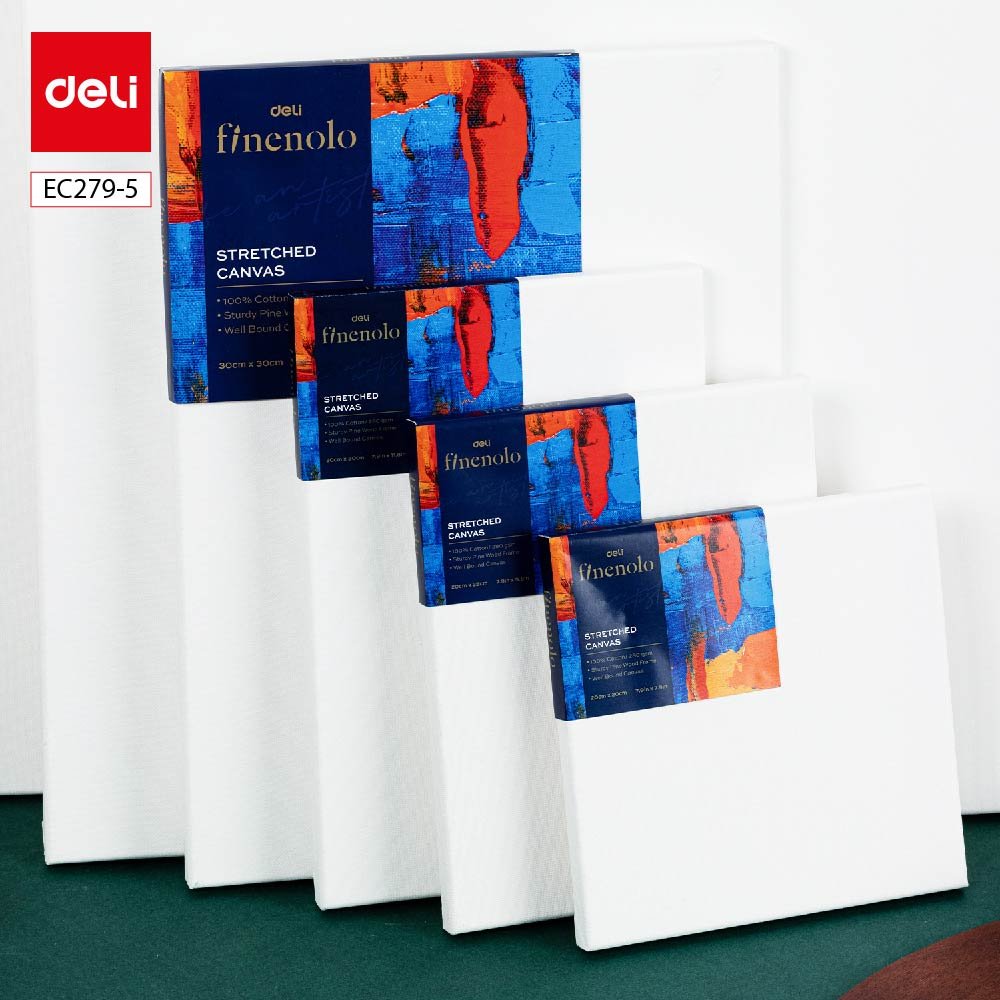 ديلي لوحة كانفاس مشدودة على إطار خشب - قياس 30*20 سم - 100% قطن - أبيض EC279-5