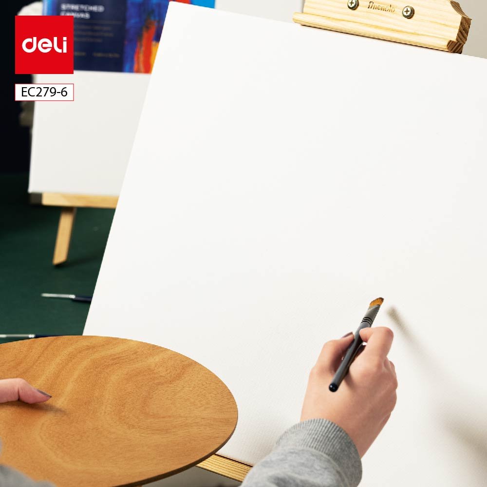 ديلي لوحة كانفاس مشدودة على إطار خشب - قياس 30*30 سم - 100% قطن - أبيض - EC279-6