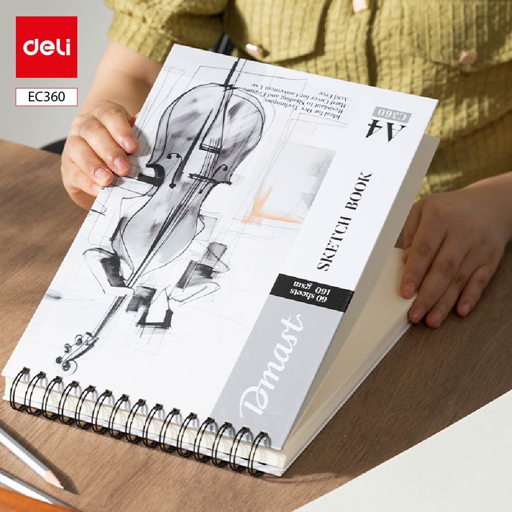 ديلي دفتر رسم سكيتش - 60 صفحة - A4 - g 160 - قلاب - أبيض - EC360