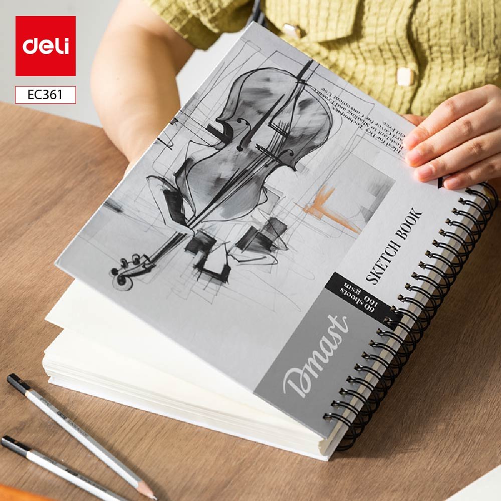 ديلي دفتر رسم سكيتش - 60 صفحة - A4 - g 160 - سلك جانبي - أبيض - EC361