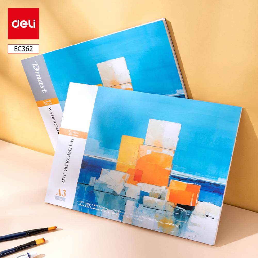 ديلي دفتر رسم للتلوين المائي - 12 صفحة - 300 غرام - A3 - أبيض -EC362