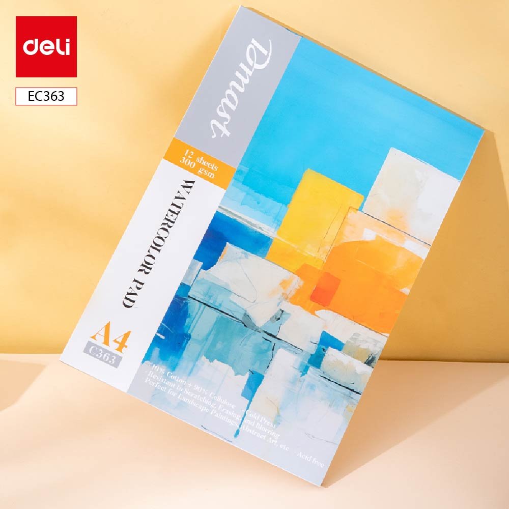 ديلي دفتر رسم للتلوين المائي - 12 صفحة - 300 غرام - A4 - أبيض -EC363