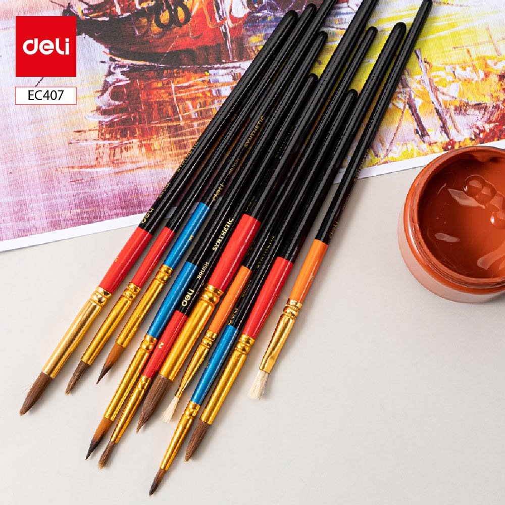 ديلي مجموعة فرشاة رسم - 10 قطع - رأس مبروم/مشطوف - EC407