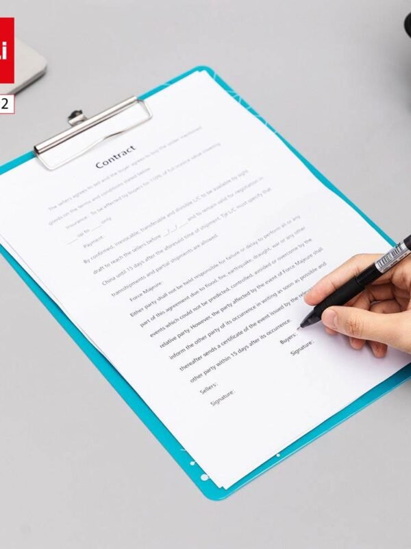 EF75632 ديلي مسند ورق بلاستيك - علاقة معدن - قياس A4 - أزرق - EF75632