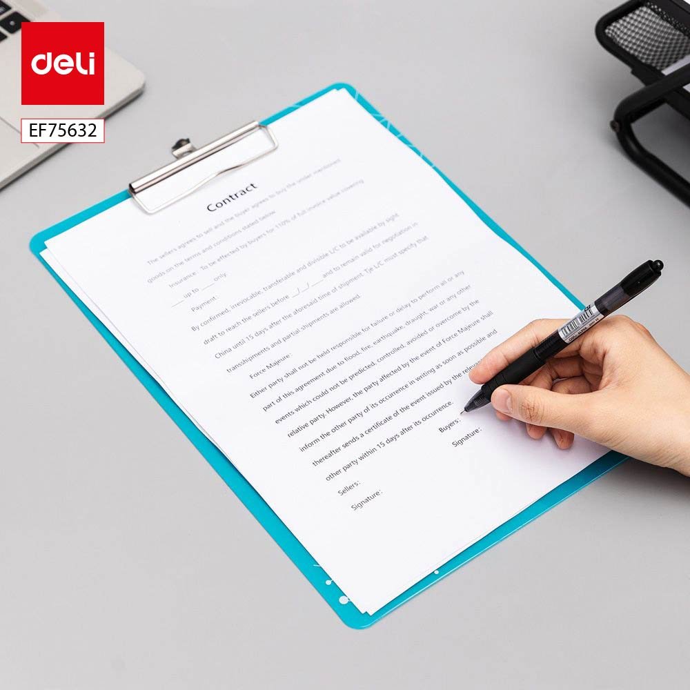 ديلي مسند ورق بلاستيك - علاقة معدن - قياس A4 - أزرق - EF75632