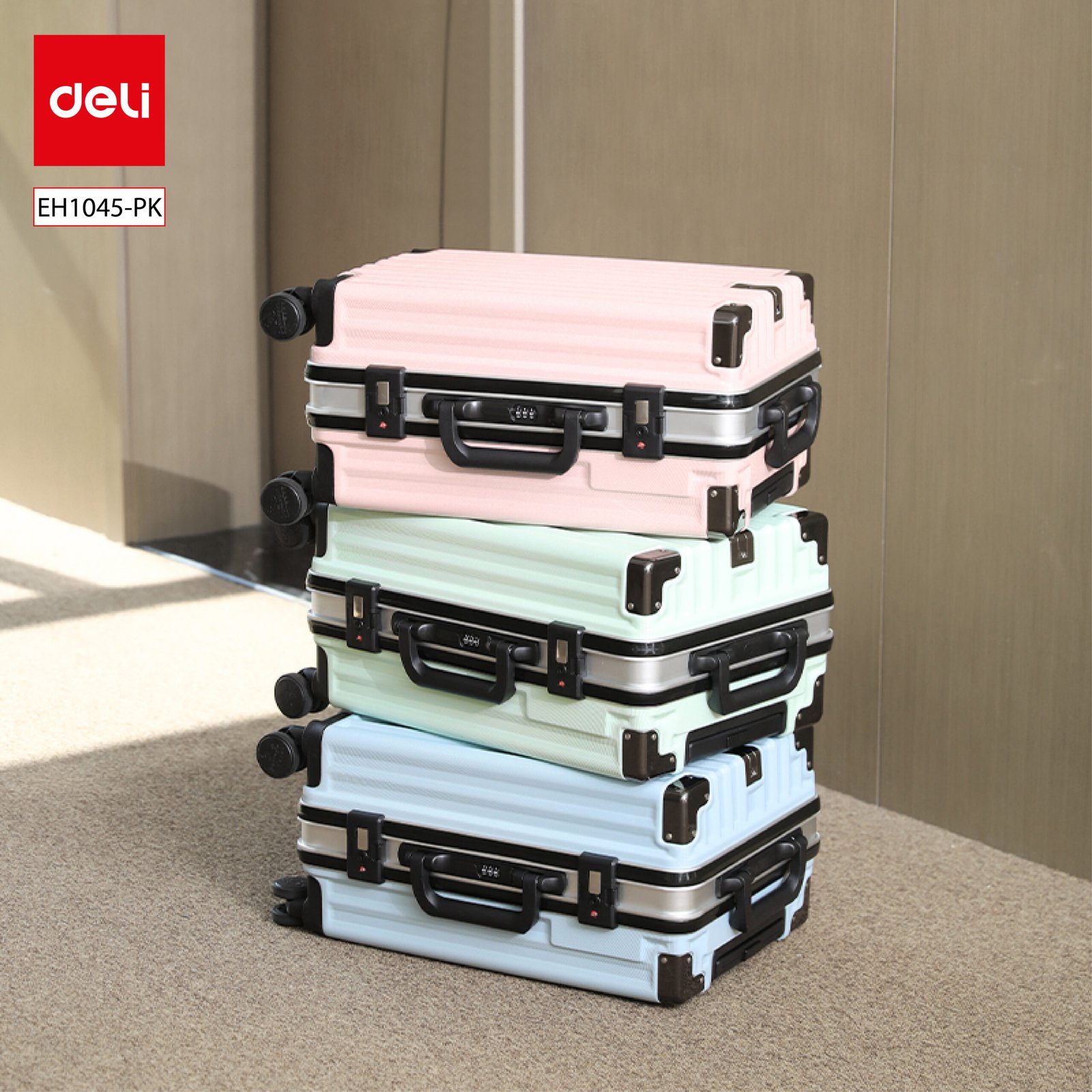 ديلي حقيبة سفر - 40*24.5*56.5 سم + 46*29*68 سم - ألوان مختلفة - EH1045