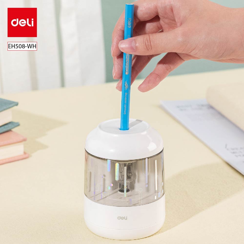 EH508 (1) ديلي مبراة كهربائية مع خزان - قياس 6.9-8 مم - أبيض/أزرق - EH508