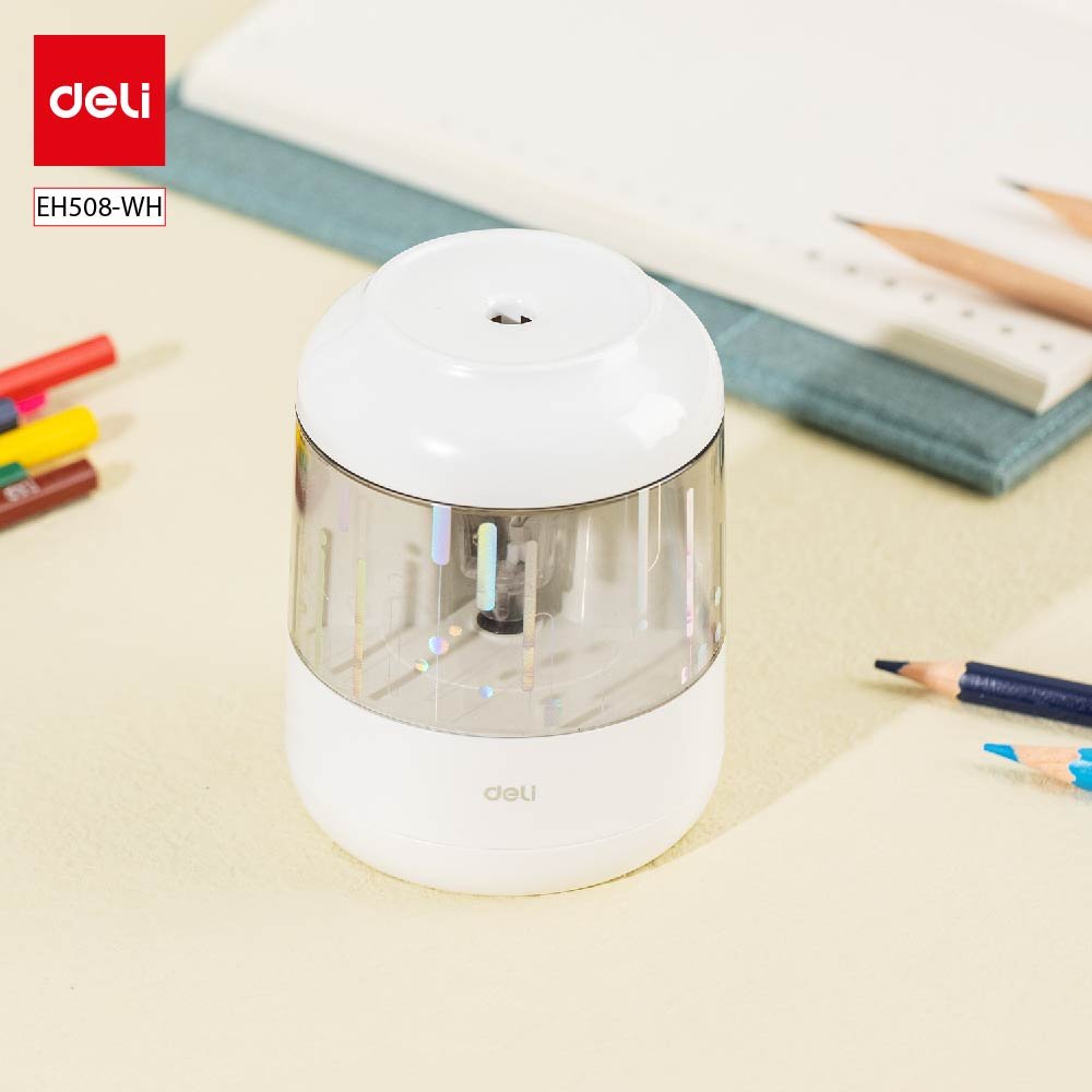 EH508 (4) ديلي مبراة كهربائية مع خزان - قياس 6.9-8 مم - أبيض/أزرق - EH508