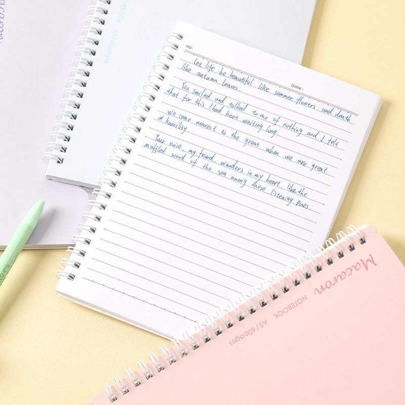 EN403-A5 5 (2) ديلي دفتر ملاحظات - سلك جانبي - 60 صفحة - 70 g - قياس A5 - زهر/بنفسجي/أخضر/أزرق - EN403-A5