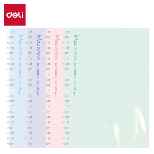 ديلي دفتر ملاحظات - سلك جانبي - 60 صفحة - 70 g - قياس A5 - زهر/بنفسجي/أخضر/أزرق - EN403-A5