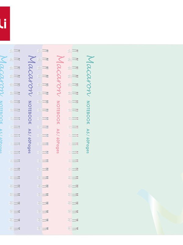 EN403-A5 5 (4) ديلي دفتر ملاحظات - سلك جانبي - 60 صفحة - 70 g - قياس A5 - زهر/بنفسجي/أخضر/أزرق - EN403-A5