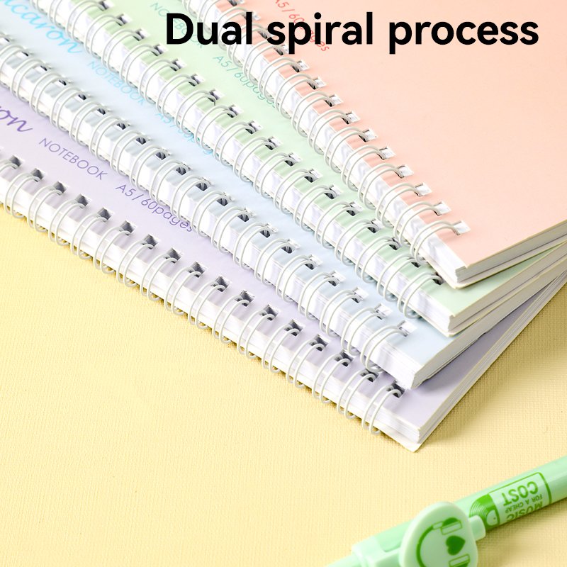 EN403-A5 5 (5) ديلي دفتر ملاحظات - سلك جانبي - 60 صفحة - 70 g - قياس A5 - زهر/بنفسجي/أخضر/أزرق - EN403-A5