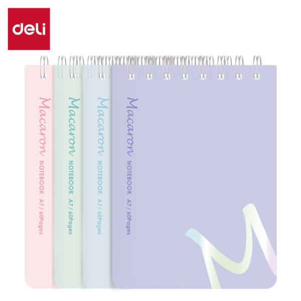 EN403-A7 (5) ديلي دفتر ملاحظات - قياس A5 - سلك علوي - 60 صفحة - A7 - زهر/بنفسجي/أخضر/أزرق - EN403-A7