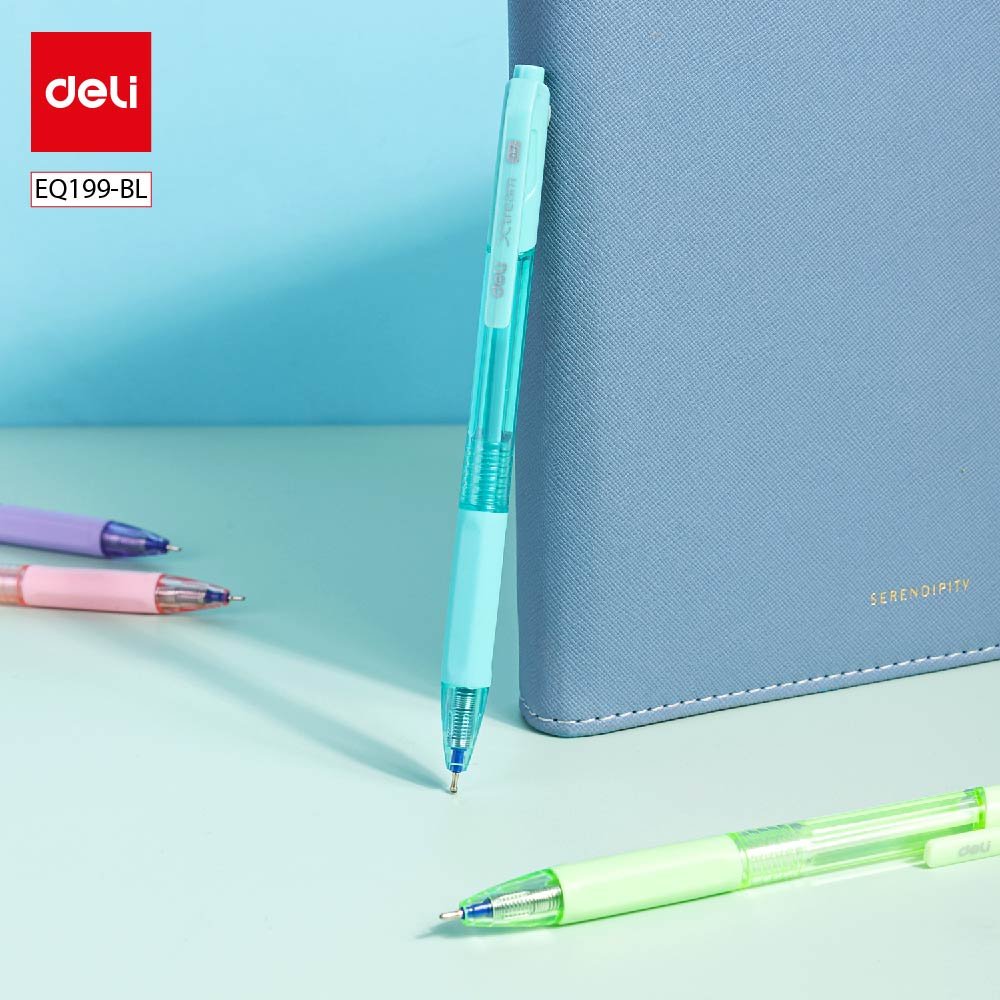 EQ199-BL (1) ديلي قلم حبر جاف كباس - بدن ملون - 0.7 مم - أزرق - EQ199-BL