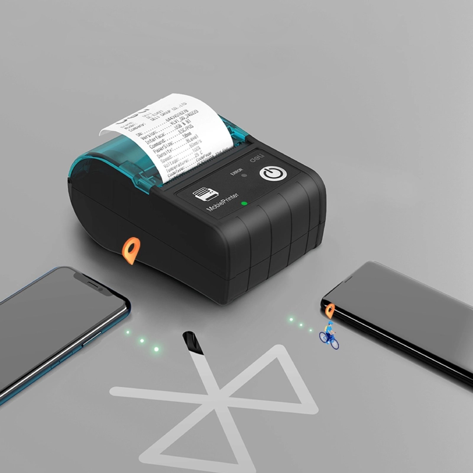 ES421 (1) ديلي طابعة إيصالات حرارية - عرض 48 مم - سرعة طباعة 60 مم/ث - دقة 203 dpi - بلوتوث - أسود ES421