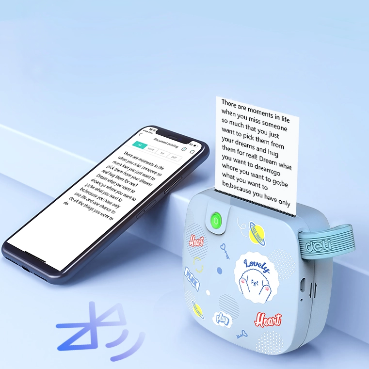 ديلي طابعة إيصالات حرارية - رسومات - عرض 48 مم - دقة 300 dpi - بلوتوث - أزرق ES502