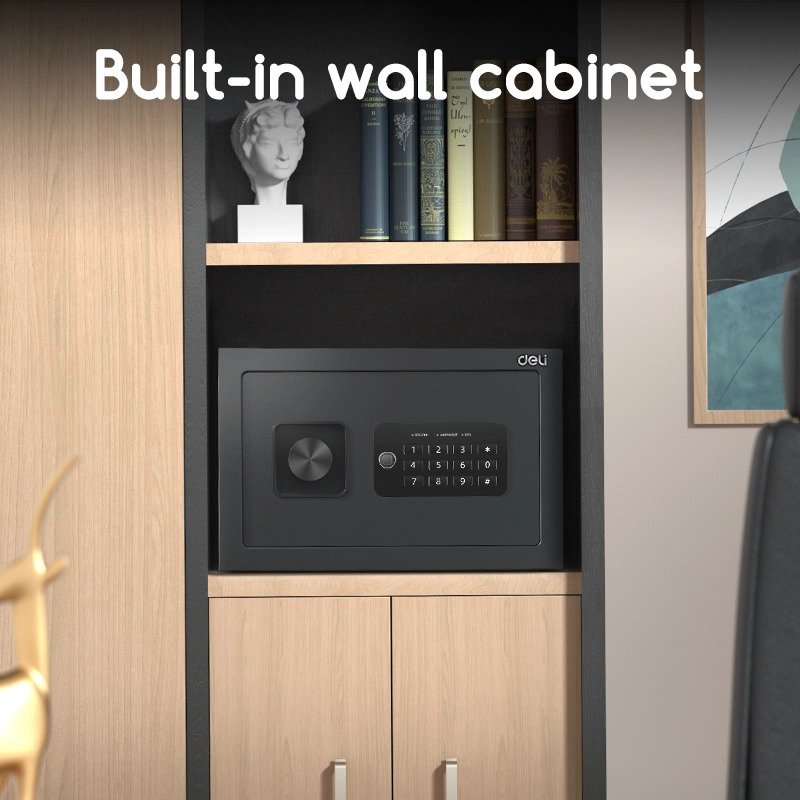 ديلي خزنة معدنية للفنادق - حماية (أرقام -مفتاح) -5.8 كغ - قياس 35*25*35 سم - أسود - ET530