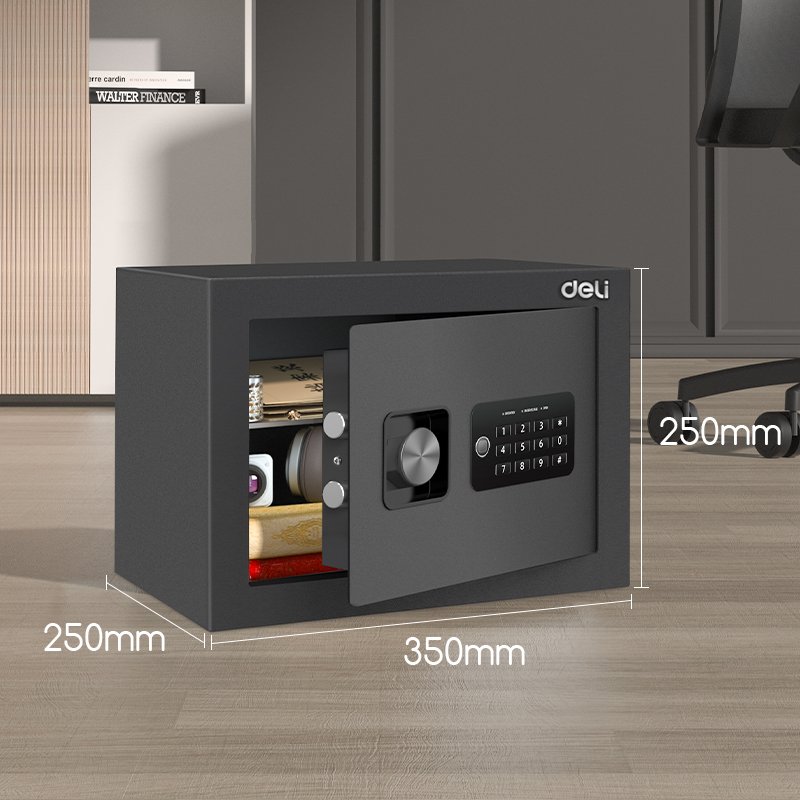 ديلي خزنة معدنية للفنادق - حماية (أرقام -مفتاح) -5.8 كغ - قياس 35*25*35 سم - أسود - ET530