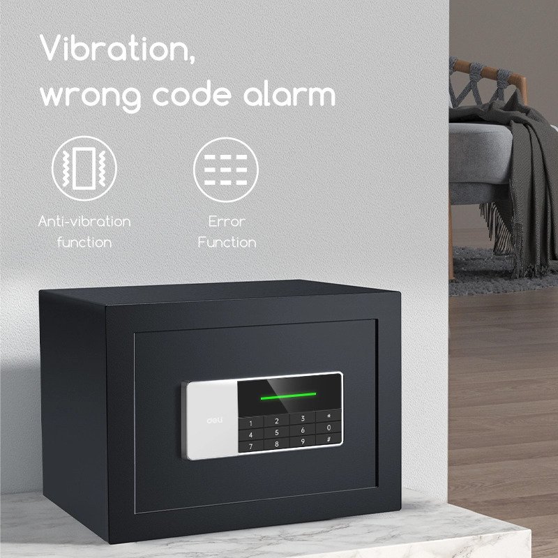 ديلي خزنة معدنية - حماية (أرقام -مفتاح) - 6.1 كغ - قياس 25*35*25 سم - أسود - ET550