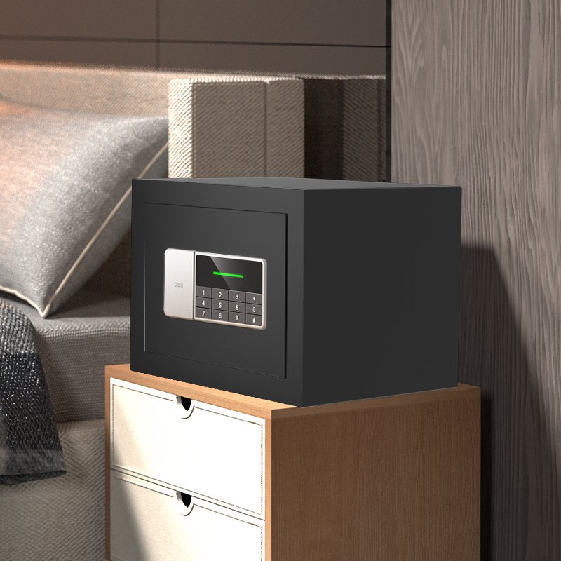 ديلي خزنة معدنية - حماية (أرقام -مفتاح) - 6.1 كغ - قياس 25*35*25 سم - أسود - ET550