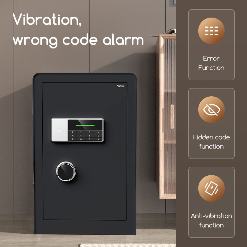 ديلي خزنة معدنية - حماية (أرقام -مفتاح) -21.1 كغ - قياس 38*36*60 سم - أسود - ET552