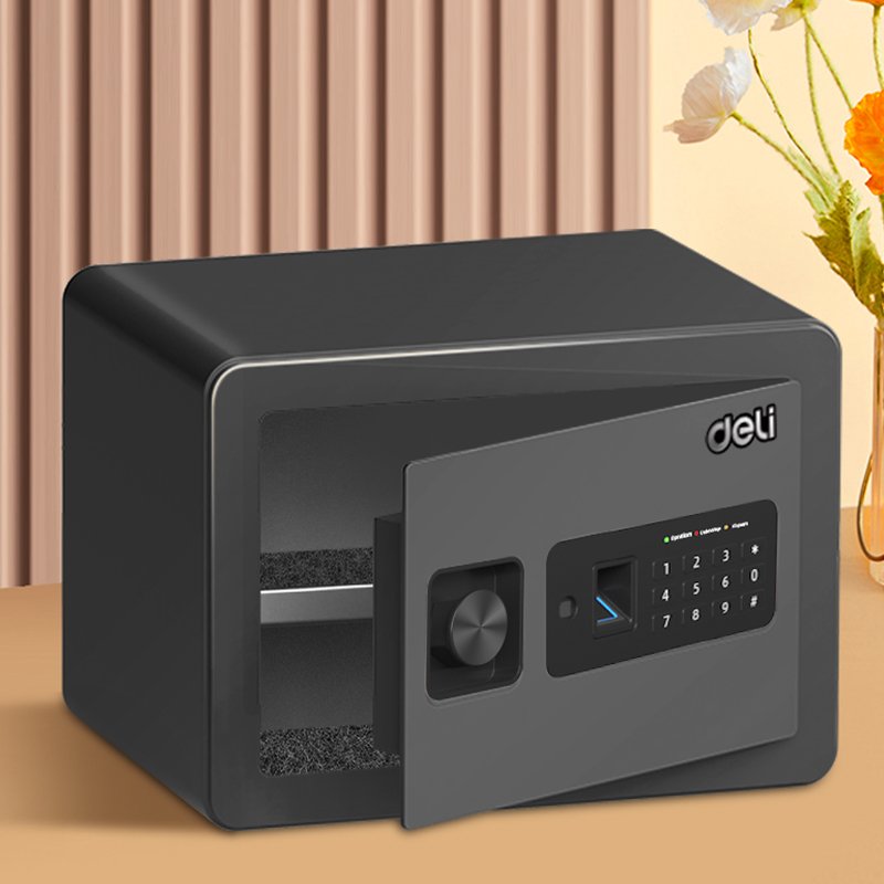 ديلي خزنة معدنية للفنادق - حماية (أرقام - بصمة - مفتاح) - 8 كغ - 25*35*25 سم - أسود ET591