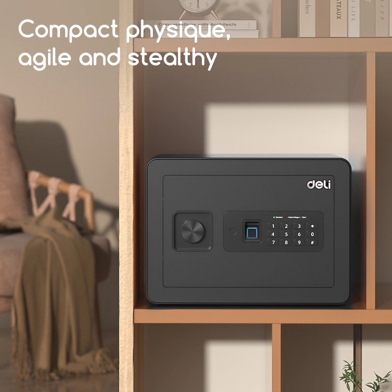 ديلي خزنة معدنية للفنادق - حماية (أرقام - بصمة - مفتاح) - 8 كغ - 25*35*25 سم - أسود ET591