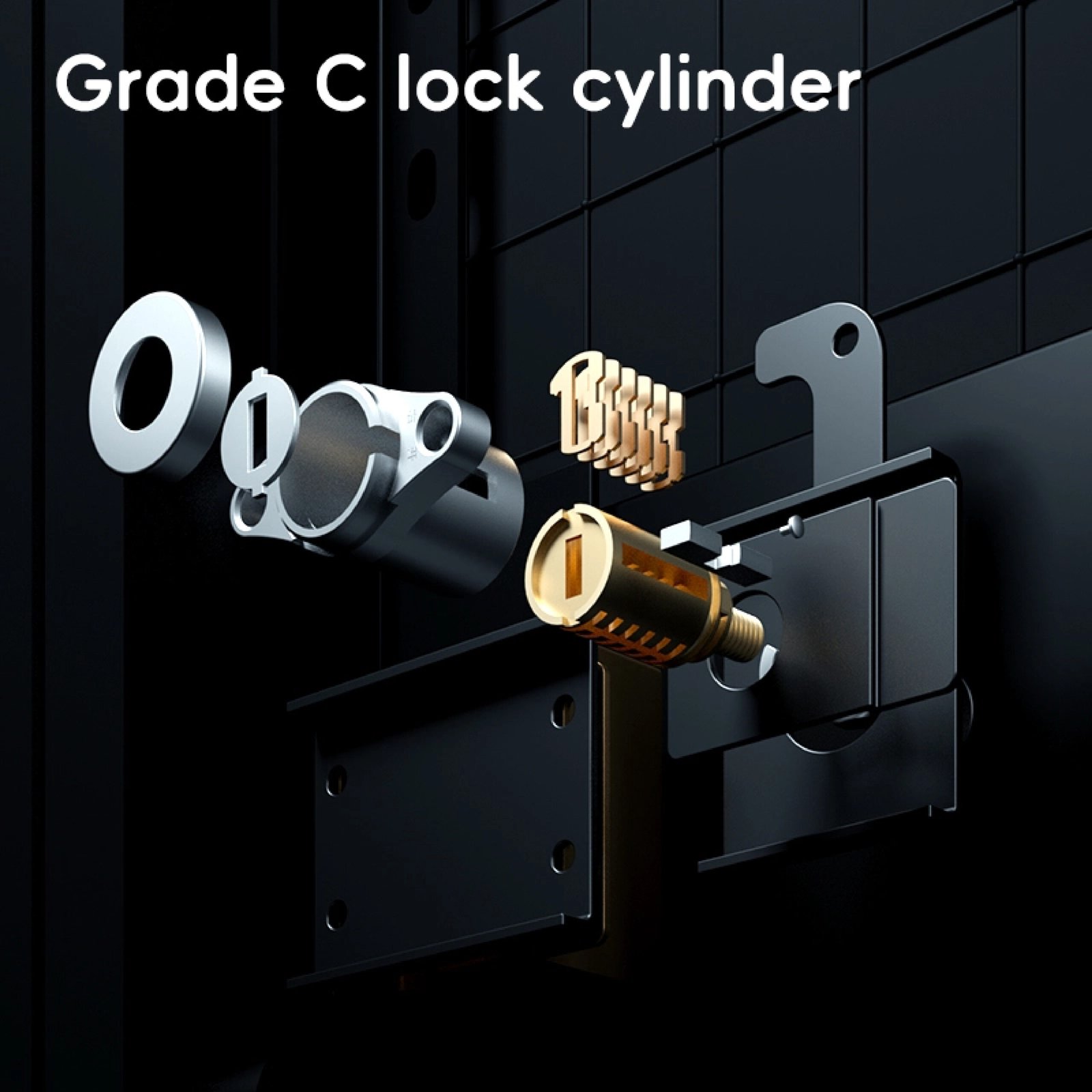 ديلي خزنة معدنية مقبض مربع - حماية (أرقام -بصمة-مفتاح) - 41.8 كغ - 80*48*42 سم - رمادي - ET597