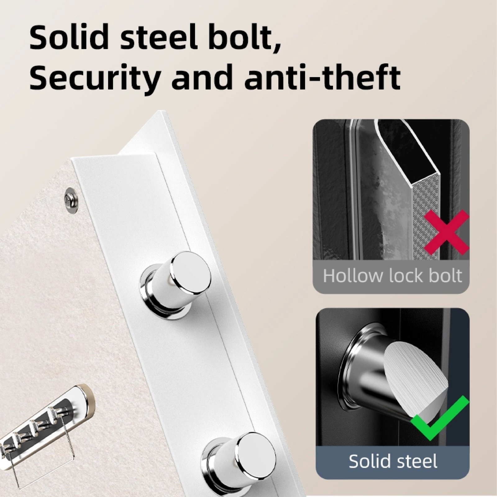 ديلي خزنة معدنية مقبض دائري ببصمة - حماية (أرقام +بصمة + مفتاح) - 24.5 كغ - 60*38*36 سم - أبيض - ET635