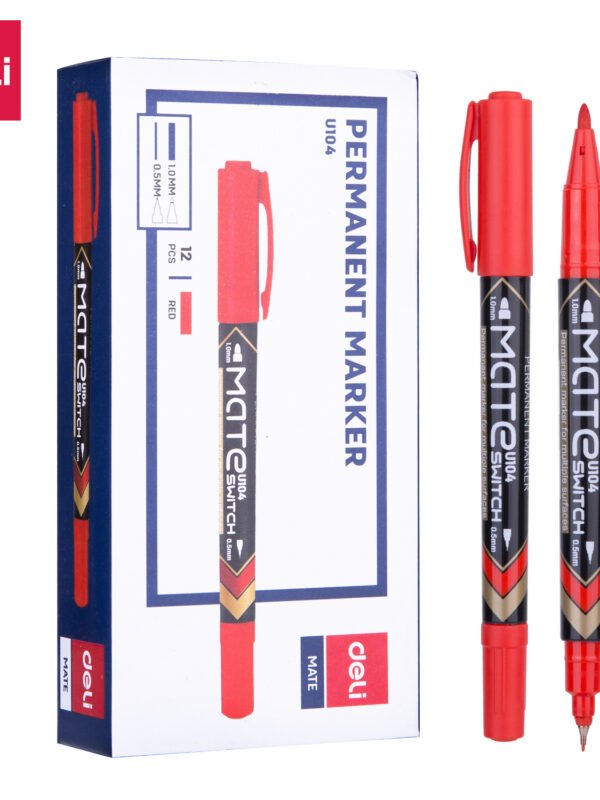 ديلي قلم تخطيط + قلم أسطح ملساء - طرفين 1.0 مم + 0.5 مم - أحمر EU10440