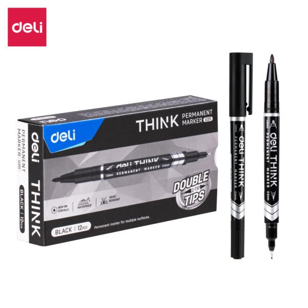 ديلي قلم تخطيط + قلم أسطح ملساء - طرفين 1.0mm / 0.5mm - أسود EU211-BK