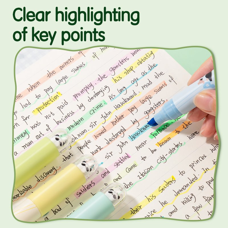 ديلي قلم تأشير باندا - قياس 1.4 مم - بدن ملون - ألوان مختلفة (أصفر/أخضر/أزرق/سماوي) - EU233