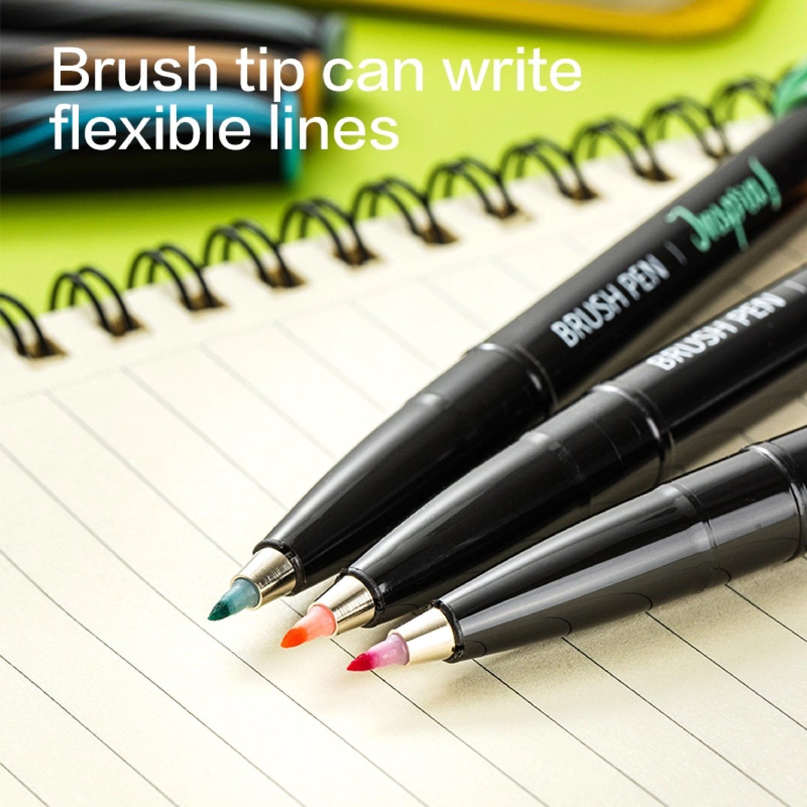 ديلي قلم حبر - رأس ريشة - ألوان لايت - (رمادي - برتقالي - نهدي- بني - أخضر - أزرق) EU304