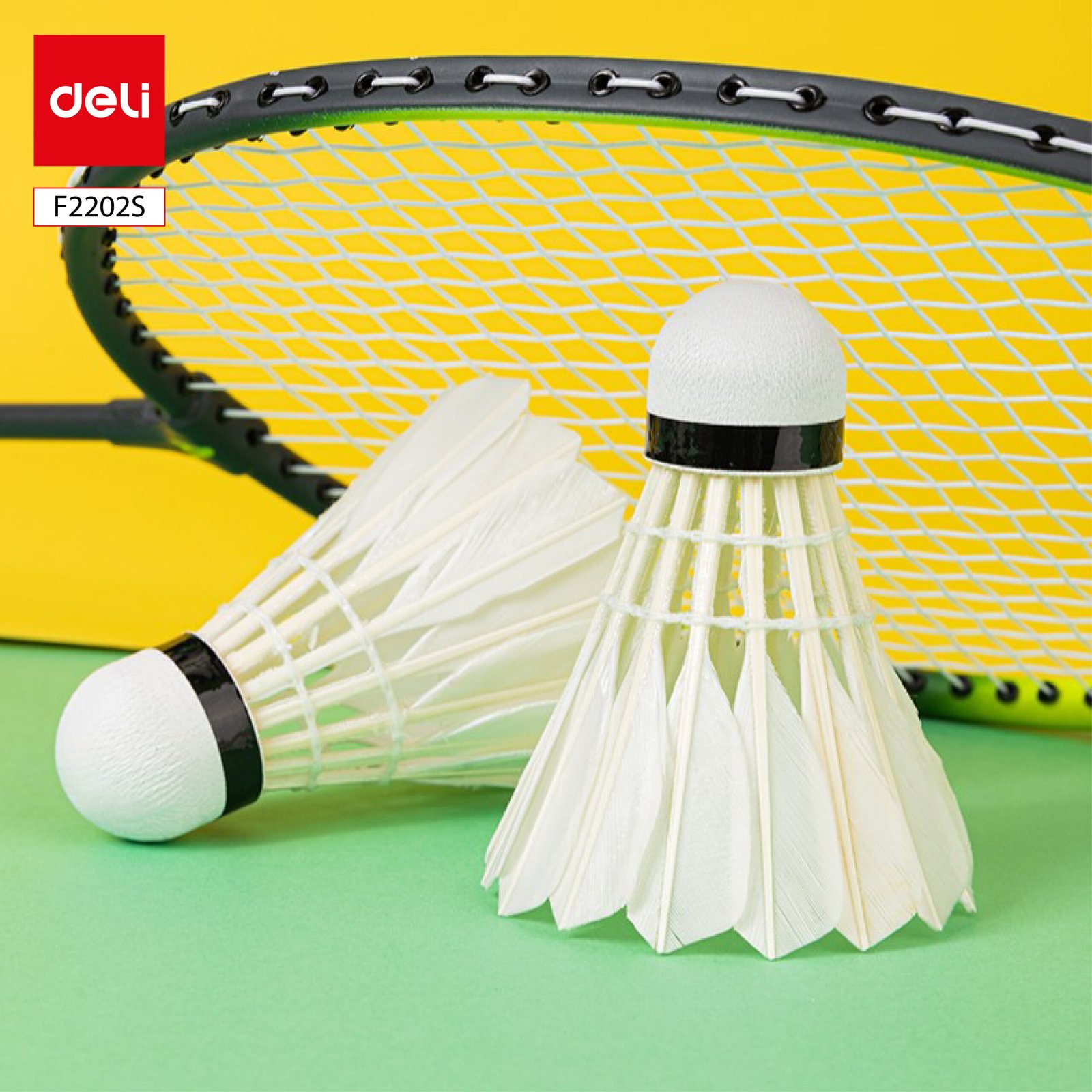 ديلي ريشة مضرب - ريش طبيعي مستقيم - بيضاء - F2202S