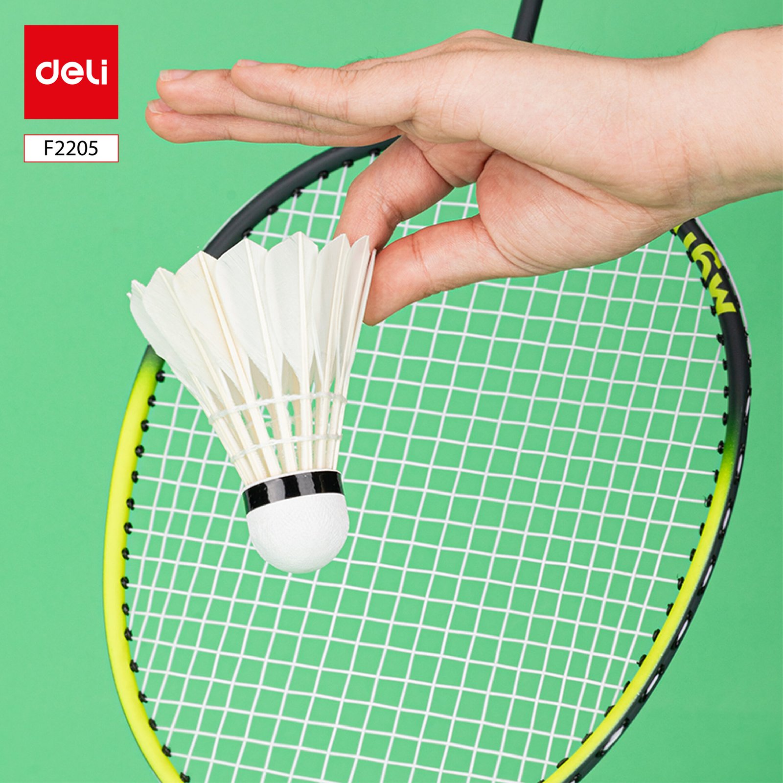 F2205 (1) ديلي ريشة مضرب - ريش طبيعي مدور - بيضاء - F2205