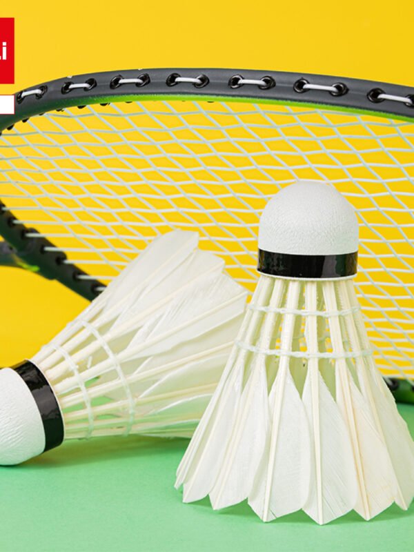 F2205 (3) ديلي ريشة مضرب - ريش طبيعي مدور - بيضاء - F2205