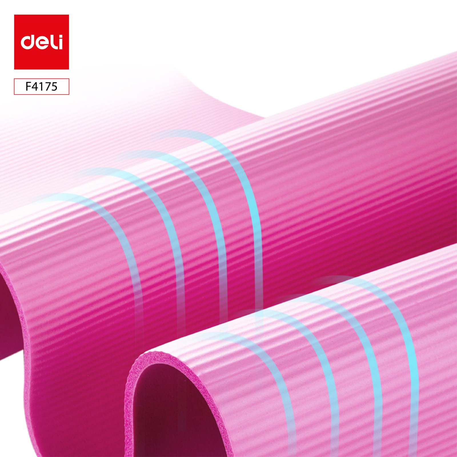 ديلي سجادة اليوجا - مضادة للانزلاق - ناعمة ومريحة مع خاصية امتصاص الصدمات - سماكة 1 سم - أزرق، نهدي، زهر - F4175