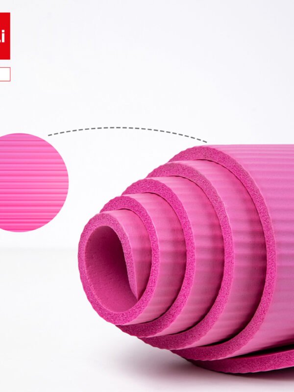 ديلي سجادة اليوجا - مضادة للانزلاق - ناعمة ومريحة مع خاصية امتصاص الصدمات - سماكة 1 سم - أزرق، نهدي، زهر - F4175