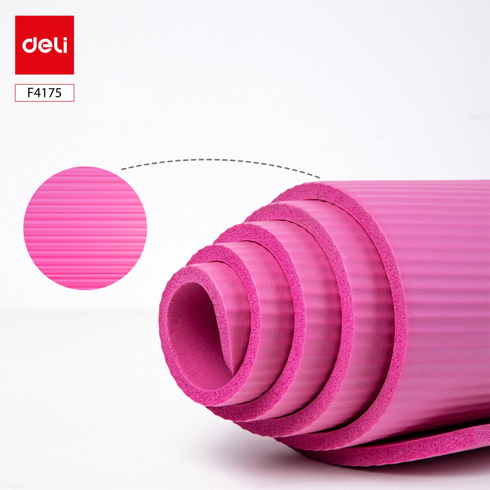 ديلي سجادة اليوجا - مضادة للانزلاق - ناعمة ومريحة مع خاصية امتصاص الصدمات - سماكة 1 سم - أزرق، نهدي، زهر - F4175