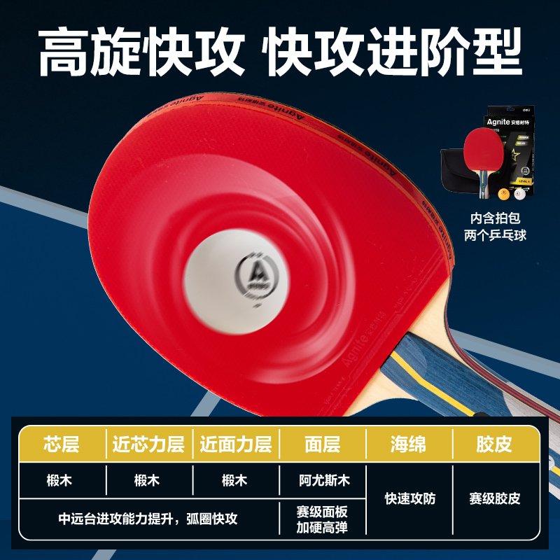 ديلي مضرب تنس الطاولة - مع ملحقات - أربع نجوم - ألوان مختلفة - FH254