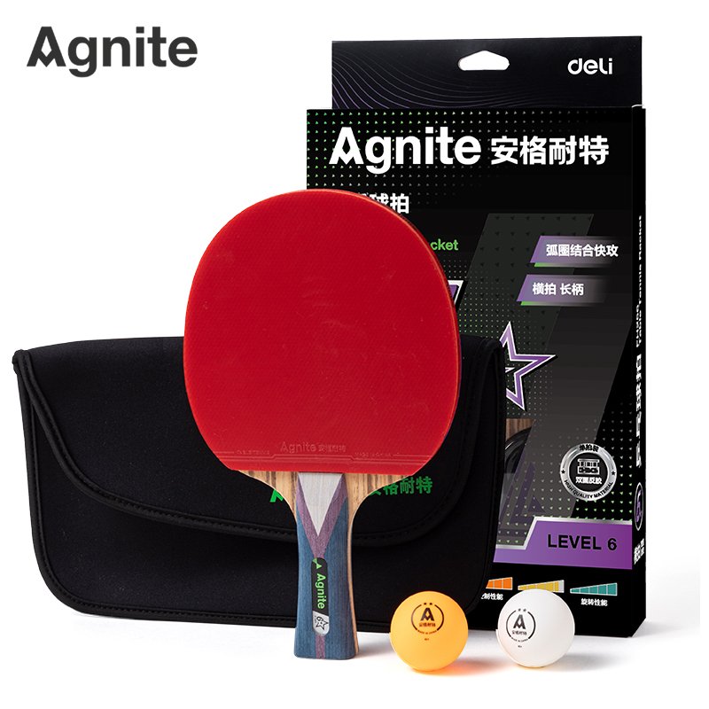 FH256 (6) ديلي مضرب تنس الطاولة - مع ملحقات - ست نجوم - ألوان مختلفة - FH256