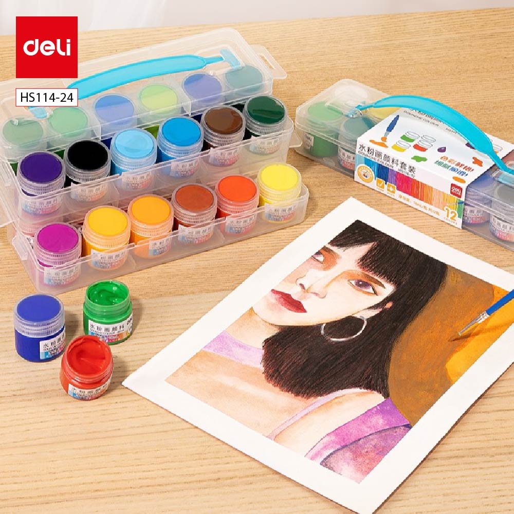 HS114-24 (5) ديلي تلوين غواش - حنجور 18 مل - 24 لون - HS114-24