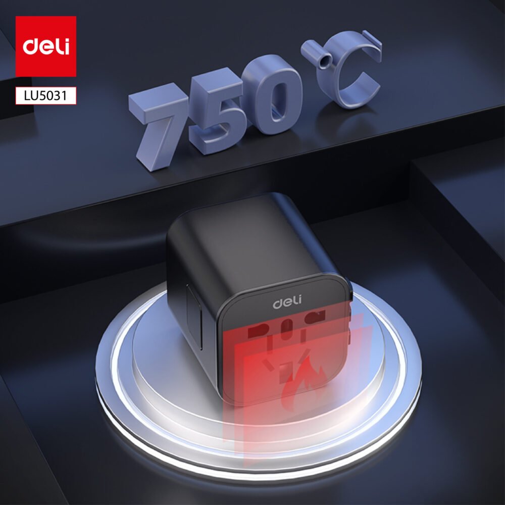 LU5031 (3) ديلي محول مقبس كهربائي بأنماط مختلفة - أسود - LU5031